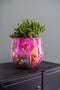 TS Collection - Bloempot Fiesta fuchsia - 24x21 - Metaal & Epoxy - Exclusieve woonitems voor binnen - Handgemaakt - Unieke print - Designed by Lammie