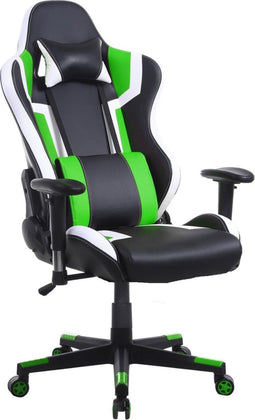 Gamestoel Tornado bureaustoel - ergonomisch verstelbaar - racing gaming stoel - zwart groen