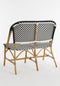 Mica Decorations Mandox Bank voor Buiten - L98 x B60 x H93 cm - Rotan - Zwart, Wit
