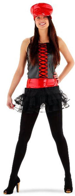 Folat Original - Tutu Top & Cap - Rood/Zwart - Maat S/M