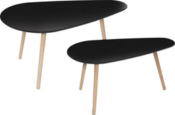 Atmosphera Tafel - Koffietafel - Set van 2 - Mileo - Zwart - Bijzettafel