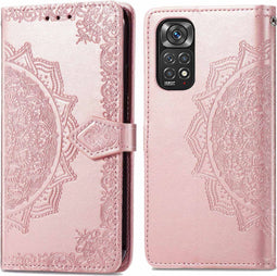 imoshion Hoesje Geschikt voor Xiaomi Redmi Note 11 Pro Hoesje Met Pasjeshouder - imoshion Mandala Bookcase - Rosé Goud