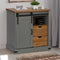 vidaXL - Dressoir - HALDEN - met - schuifdeur - 80x40x80 - cm - massief - hout - grijs