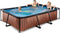 EXIT Wood zwembad 300x200x65cm met filterpomp - bruin