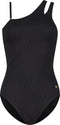 Beachlife Black Swirl - Dames Badpak - Ingebouwd topje van mesh - Zwart