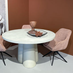 Livingfurn - Eetkamerstoel Thomas Brique - Roze - Stof