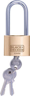 BLACK+DECKER Hangslot - 50 mm - Lange Beugel - Massief Messing - Incl. 3 Sleutels