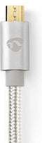 Nedis USB-Kabel - USB 2.0 - USB-A Male - USB Micro-B Male - 15 W - 480 Mbps - Verguld - 2.00 m - Rond - Gevlochten / Nylon - Aluminium - Cover Window Box