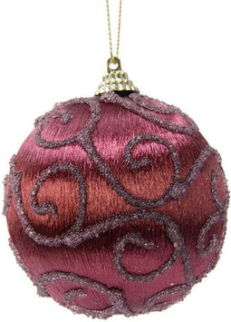 Kerstbal Foam Swirl - Mahonie