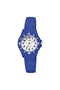 Q&Q V26A-008VY - Horloge - Sport - Analoog - Kinderen - Unisex - Plastic band - Rond - Kunststof - Cijfers - Blauw - Wit - 10 ATM
