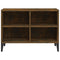Tv-meubel met metalen poten 69,5x30x50 cm gerookt eikenkleurig