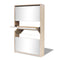 vidaXL - Schoenenkast - drielaags - met - spiegel - 63x17x102,5 - cm - eiken