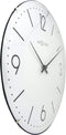 NeXtime - Wandklok - 35 cm - Bol Glas - Wit- 'Basic Dome'