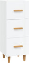 vidaXL - Dressoir - 34,5x34x90 - cm - bewerkt - hout - hoogglans - wit