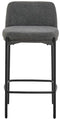 Rousseau Ella - Barstoel - Stof grijs - H 85 x B 37 x D 42 cm (set van 2)