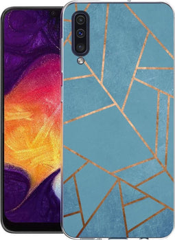 iMoshion Hoesje Geschikt voor Samsung Galaxy A30s / A50 Hoesje Siliconen - iMoshion Design hoesje - Blauw / Meerkleurig / Goud / Blue Graphic