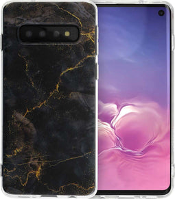 imoshion Hoesje Geschikt voor Samsung Galaxy S10 Hoesje Siliconen - imoshion Design hoesje - Meerkleurig / Black Marble