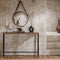 SoBuy FSB19-XL-N - Consoletafel - Smal Design Ruimtebesparend Hout/Metaal - Natuur/Zwart 120x20x80cm