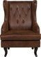 ALTA - Chesterfield fauteuil - Bruin - Kunstleer