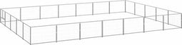 vidaXL - Hondenkennel - 35 - m² - staal - zilverkleurig