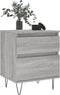 vidaXL - Nachtkastje - 40x35x50 - cm - bewerkt - hout - grijs - sonoma - eikenkleurig