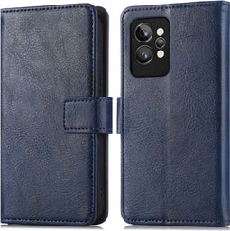 imoshion Hoesje Geschikt voor Realme GT2 Pro Hoesje Met Pasjeshouder - imoshion Luxe Bookcase - Donkerblauw