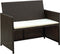 vidaXL - 4-delige - Loungeset - met - kussens - poly - rattan - bruin