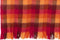 J-Line plaid Ruitjes + Franjes - textiel - oranje/bordeaux