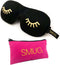 SMUG 3D Slaapmasker met Opbergzakje - 100% Verduisterend - Ergonomisch Oogmasker - Wink Print, Zwart