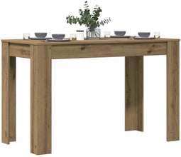 vidaXL - Eettafel - 120x60x76 - cm - bewerkt - hout - artisanaal - eikenkleur