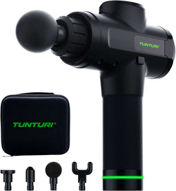 Tunturi MG50 - Massage Gun - 20 snelheden 1200-3300 RPM - Incl. 4 kopstukken en koffer - Kleur: zwart