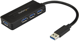 Startech.com ST4300MINI - 4-poorts USB 3.2 hub - met oplaadpoort en power adapter - Zwart