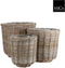 Mica Decorations Marcia - Plantenmand - Set van 3 - H30 x Ø29 cm H35 x Ø36 cm H40 x Ø43 cm - Grijs (set van 3)