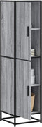 vidaXL - Hoge - kast - 35,5x35x139 - cm - bewerkt - hout - en - metaal - grijs - sonoma