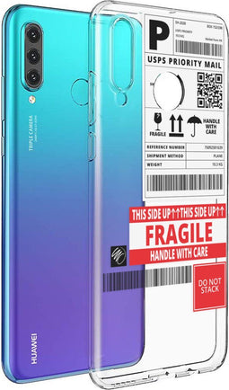 iMoshion Hoesje Geschikt voor Huawei P30 Lite Hoesje Siliconen - iMoshion Design hoesje - Transparant / Meerkleurig / Shipping label