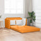vidaXL - Vloersofa - Bed - 2-in-1 - Donkergeel - 124x71x78 - cm - Stof