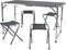 Camp Active Campingtafelset - Campingtafel 120x60 cm - Inklapbaar Lichtgewicht - Grijs (set van 4)