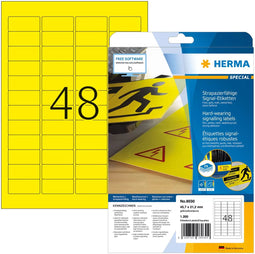 Herma 8030 - Folie-etiketten 45.7 x 21.2 mm - Extra sterk hechtend - Geel (1200 stuks)