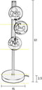 Housecraft Living Monica - Tafellamp - 3 lichtpunten - Rookglas/Melkwit
