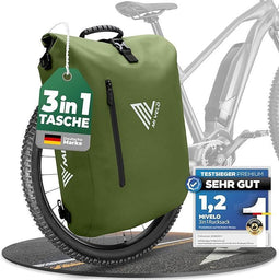 MIVELO 3-in-1 Fietstas - 20L Waterdicht met Laptopvak - Olijfgroen