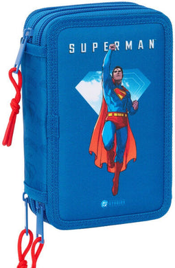 Safta Superman - Gevuld etui - 37 stuks - 19.5 x 12.5 x 5.5 cm - Blauw