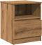 vidaXL - Nachtkastje - 40x40x50 - cm - bewerkt - hout - artisanaal - eikenkleur