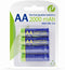 Gembird EG-BA-AA20R4-01 - Oplaadbare AA Batterij - 2000mAh NiMH - (2 stuks)