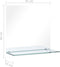vidaXL - Wandspiegel - met - schap - 50x50 - cm - gehard - glas