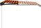 vidaXL - Luifel - handmatig - uittrekbaar - met - LED - 300x250 - cm - oranje - en - bruin