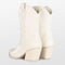 POSH by Poelman JUUL - Dames Cowboylaarzen - Ritssluiting 7 cm hak - Off White