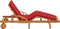 vidaXL - Opvouwbare - Zonnebank - met - Wielen - & - Kussen - Rood - Massief - Hout - Acacia