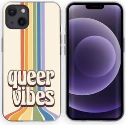 imoshion Hoesje Geschikt voor iPhone 13 Hoesje Siliconen - imoshion Design hoesje - Meerkleurig / Queer Vibes