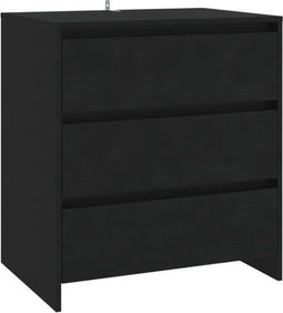 vidaXL Dressoir - 3 lades - 70x41x75 cm - zwart