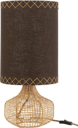J-Line tafellamp Ibiza - jute - bruin - large